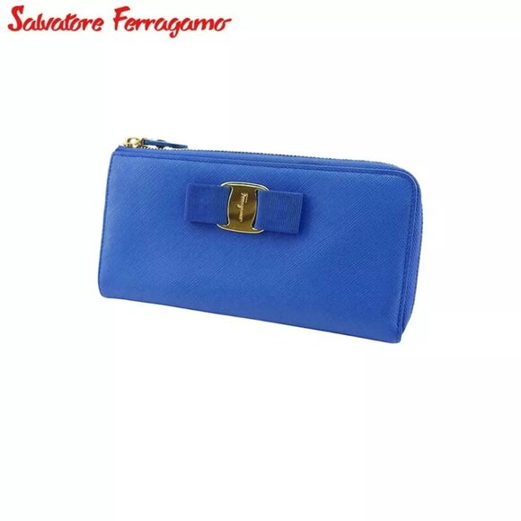 Salvatore Ferragamo L-shaped zipper wallet Authentic Used - Picture 1 of 9